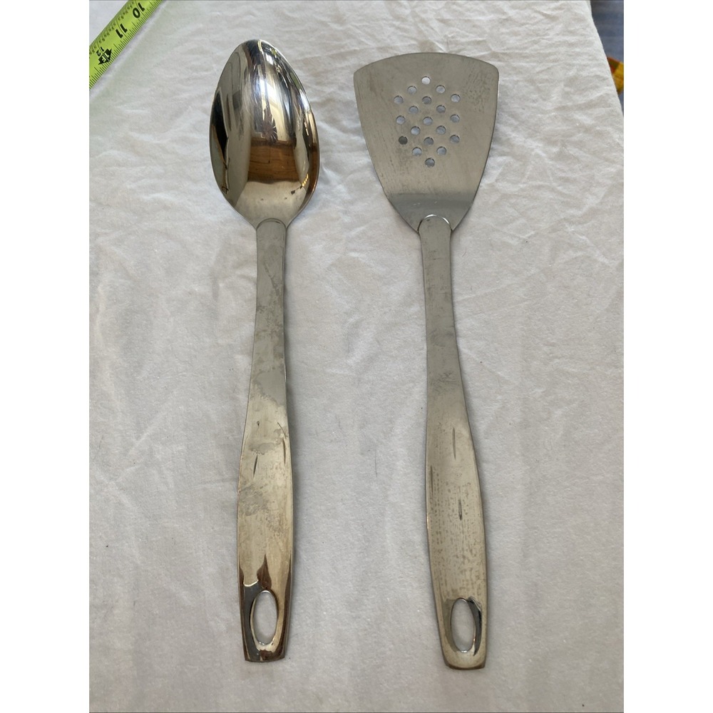 Oneida Stainless Steel Spatula & Slotted Spoon Cooking Utensils